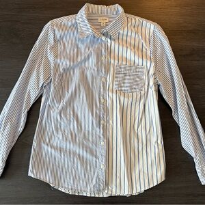 J.Crew Blue Striped Button-Up Shirt
